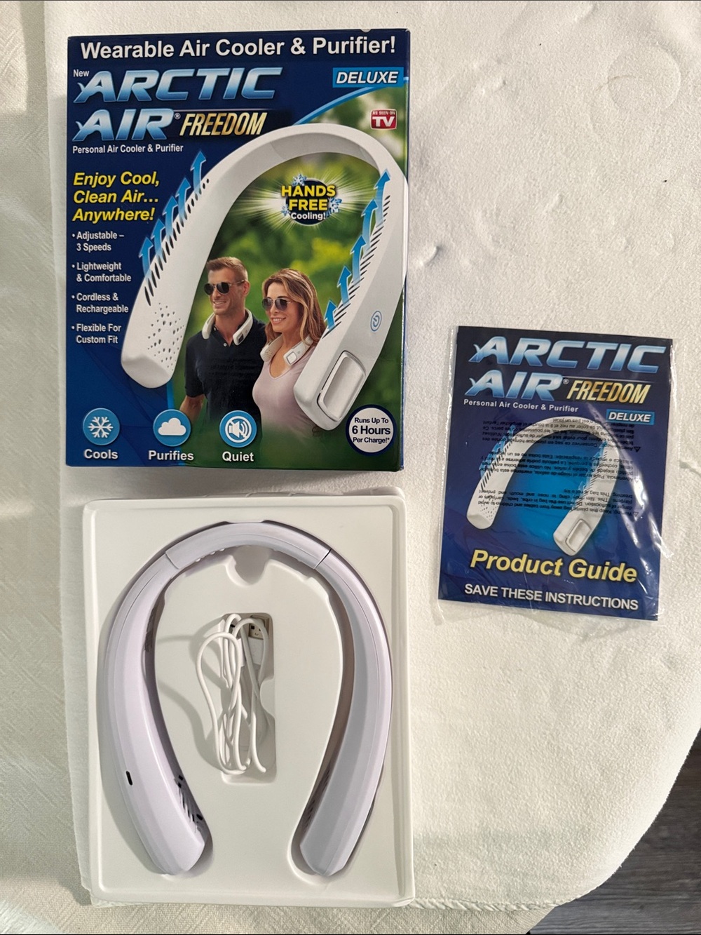 Wearable Neck Fan & Purifier — White